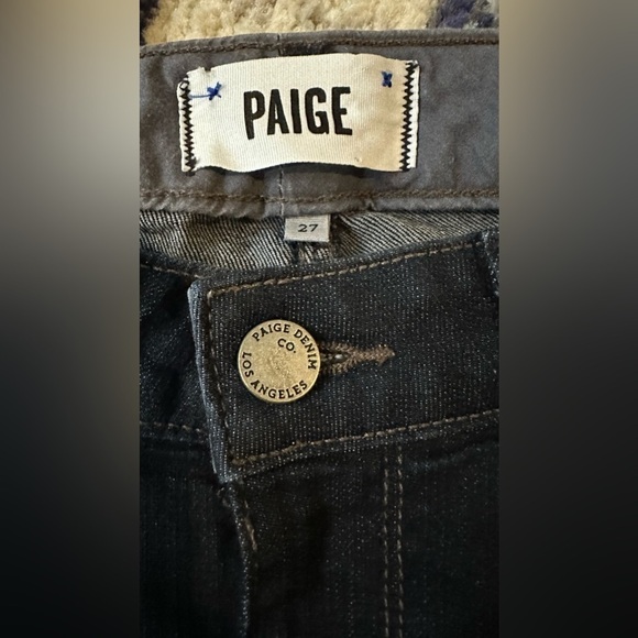 Paige Skyline Skinny Dark Denim Mid Waisted Jean size 27 - Picture 7 of 8